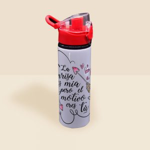 Botella squeeze con detalle de color en tapa de botón